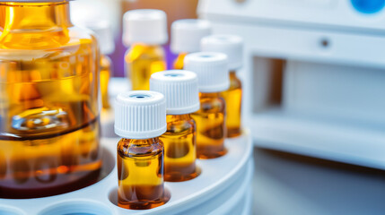 Advanced Filling Machine in Action: Precision Medication Packaging with High-Tech Automation, Highlighting Quality Control and Design Innovation