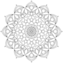 line art coloring mandala design coloring page 