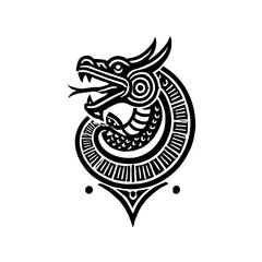 Obraz premium illustration, picture, sketch, shio, legend, logo, dragon in a symbol or emblem