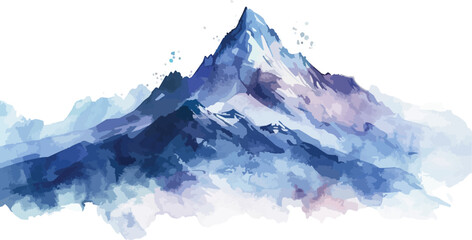 watercolor mountain landscape vector illustration,generative ai
