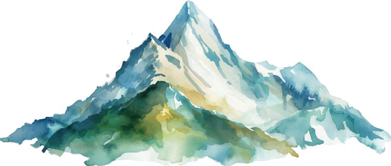 watercolor mountain landscape vector illustration,generative ai