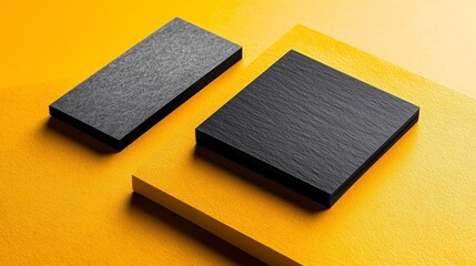 Fototapeta premium Abstract Black Textures on Bright Yellow Background for Creative Design