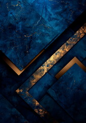 dark background with subtle gold geometric accents creates a luxurious feel.