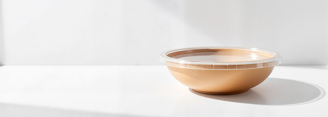 Salad container mockup on minimalist white background