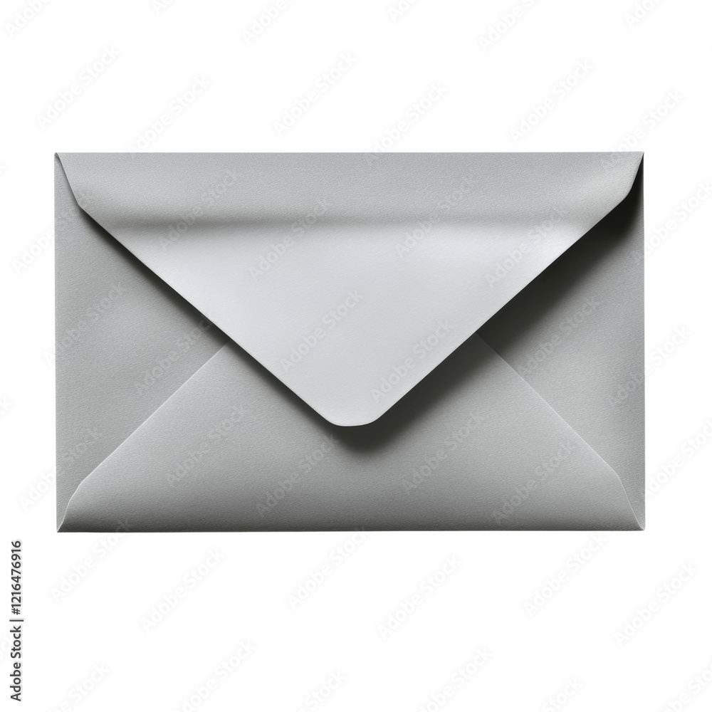 Poster a single, unopened grey envelope is shown against a solid black background. the image is a close up 