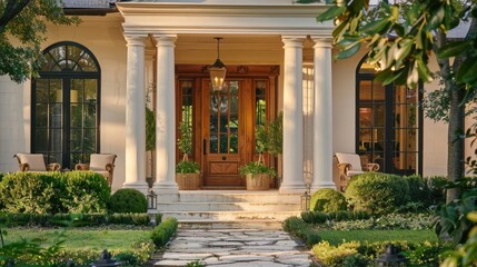 Obraz premium real estate luxury home cottage patio garden