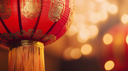 Festive Chinese Lantern with Golden Details