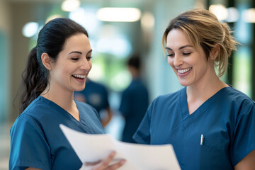 Two professional housekeepers engaged in collaborative planning session, analyzing cleaning schedules and task assignments during morning briefing at residential service company