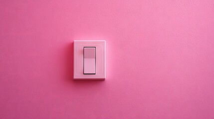 109.Light switch turned off on pink wall representing power to choose