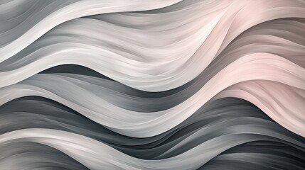 Abstract Grey and White Wave Pattern: A Serene Digital Art Piece