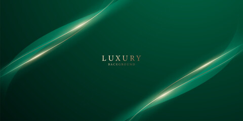 green abstract background design with elegant golden elements vector illustration