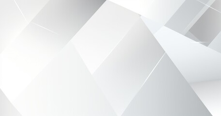 Obraz premium Abstract geometric shapes in a light gray and white color scheme.