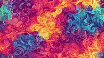 Vibrant Swirls Abstract Background Colorful Floral Pattern Design