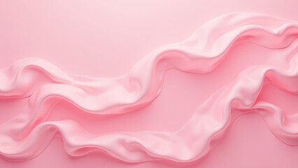Obraz premium A soft pink satin wave flowing gracefully across a textured backdrop with a smooth. Generative AI