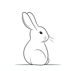 Obraz premium Simple line drawing of cute bunny rabbit 