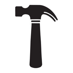 Silhouette Illustration of a Claw Hammer Tool