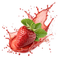 Strawberry Juice Splash PNG - Transparent Background