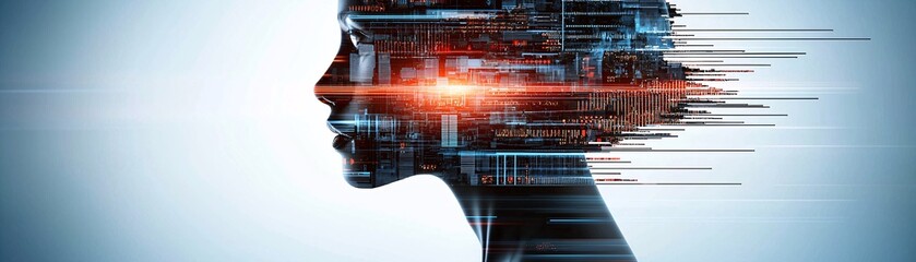 Obraz premium consumer insights overview, abstract representation of audience psychology, innovative graphical elements, focus on connections and networks, clean futuristic visuals, muted professional tones,