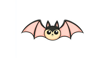 Obraz premium Creative bat illustration featuring thin lines and centered monogram design