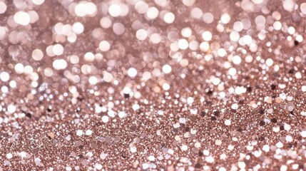 Rose gold glitter texture background with sparkling bokeh lights effect