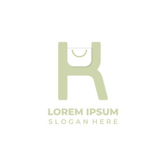 Letter K shop logo vector, shopping bag symbol combined with initial letter K