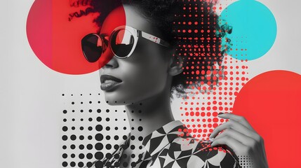 Illustration of A chic fashion magazine cover with stylish dot fonts, showcasing the latest trends in urban wear. Ai Generate.
