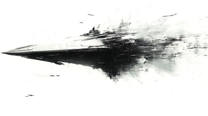Naklejka premium Futuristic Spaceship In Motion Through Space