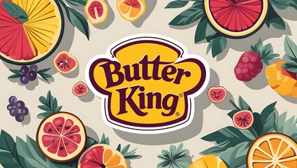 Butter King Logo Surrounded By Colorful Fruit Slices