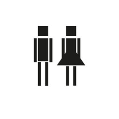 Pictogram of female and male figures. Simple flat vector illustration on a white background