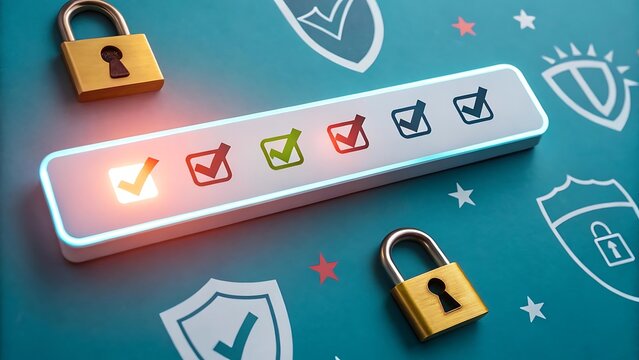 Some tips for secure your information for change your password day with a key on the middle 