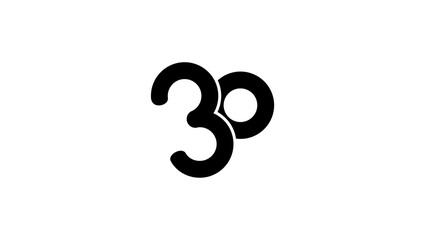 30th Anniversary, Black Isolated Silhouette