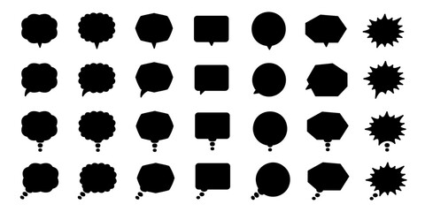 다양한 대화 말풍선 아웃라인 아이콘 세트 