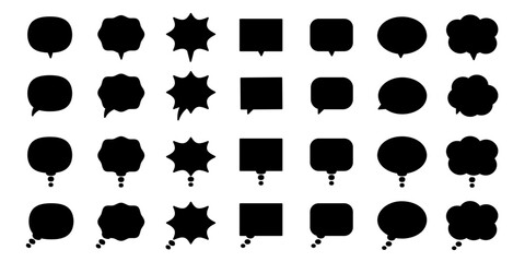 다양한 대화 말풍선 아웃라인 아이콘 세트 
