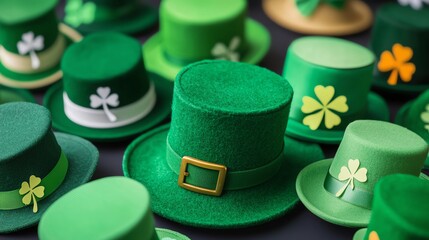 Lucky St Patrick's Day hats, playful and fun accessories adding charm to festive settings