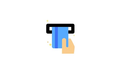 ATM withdrawal. Icon for design. Easy to edit