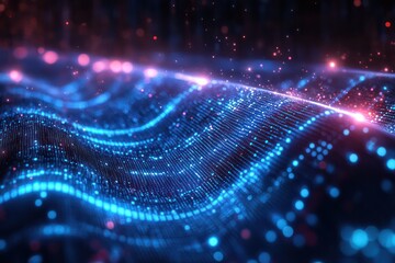 Futuristic data wave with sleek and stylish design, representing digital innovation.