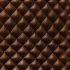 Fototapeta premium Elegant brown tufted leather wall design enhances the sophistication of interior spaces
