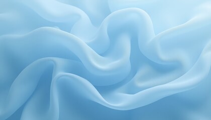 Fototapeta premium Light blue fabric with soft and flowing folds.