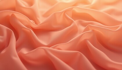 Fototapeta premium Flowing orange chiffon fabric with soft texture.