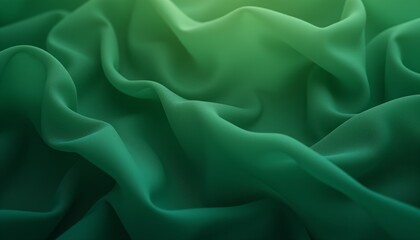 Fototapeta premium Emerald green fabric with soft glowing folds.