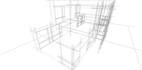Obraz premium architectural sketch of a building
