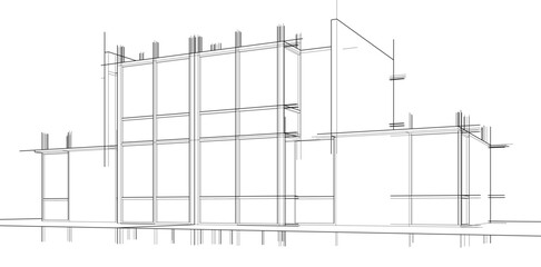 architectural sketch of a building