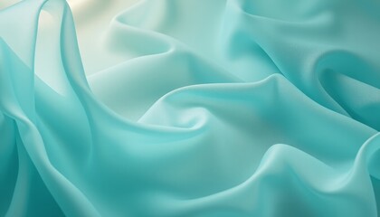 Obraz premium Aqua blue chiffon fabric with flowing folds.