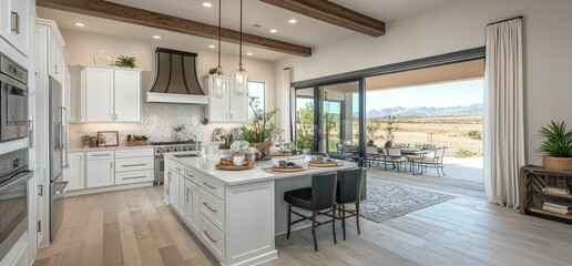 Modern Kitchen with Stunning Desert View