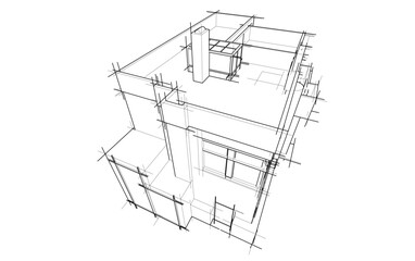 architectural sketch of a building