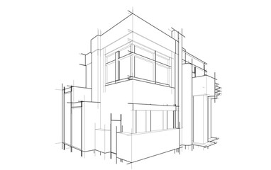 architectural sketch of a building