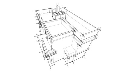architectural sketch of a building