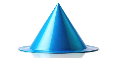 A playful blue party hat silhouette, perfect for birthday celebrations, stands out against a crisp white background.