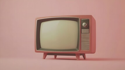 Vintage old TV set with blank space for text