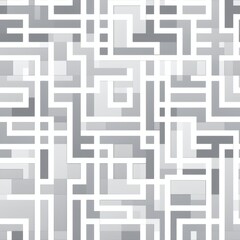 Intricate geometric pattern featuring overlapping lines in various shades of gray and white